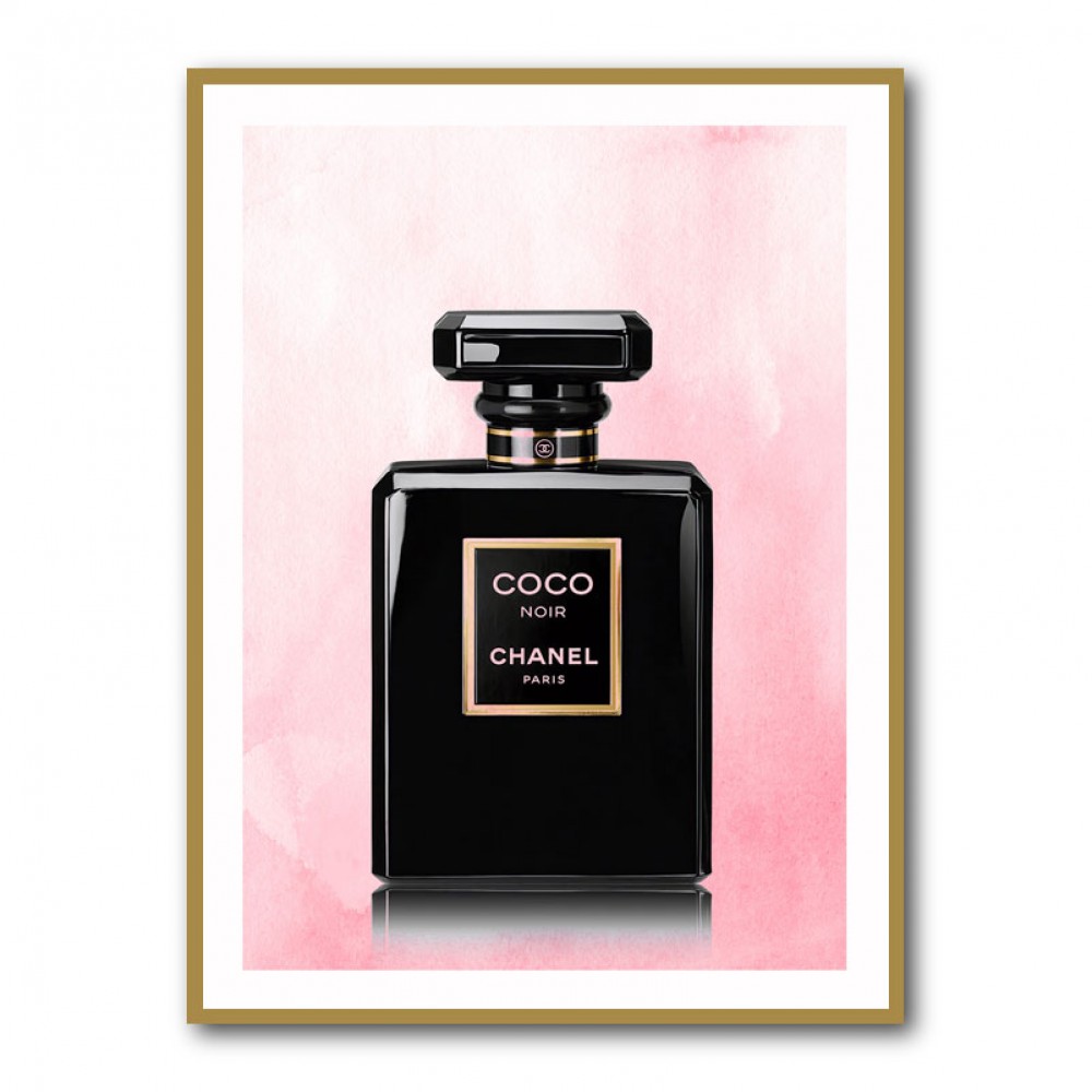 Chanel Coco Noir Perfume Bottle On Pink