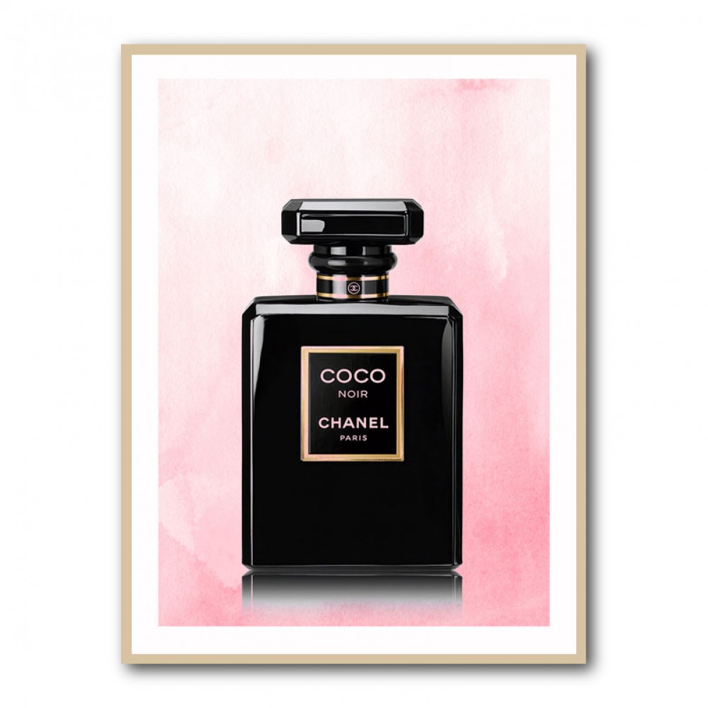 Chanel Coco Noir Perfume Bottle On Pink