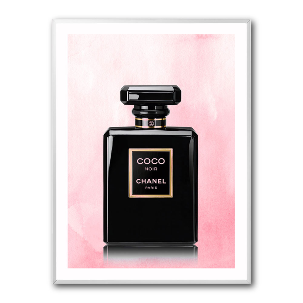 Chanel Coco Noir Perfume Bottle On Pink