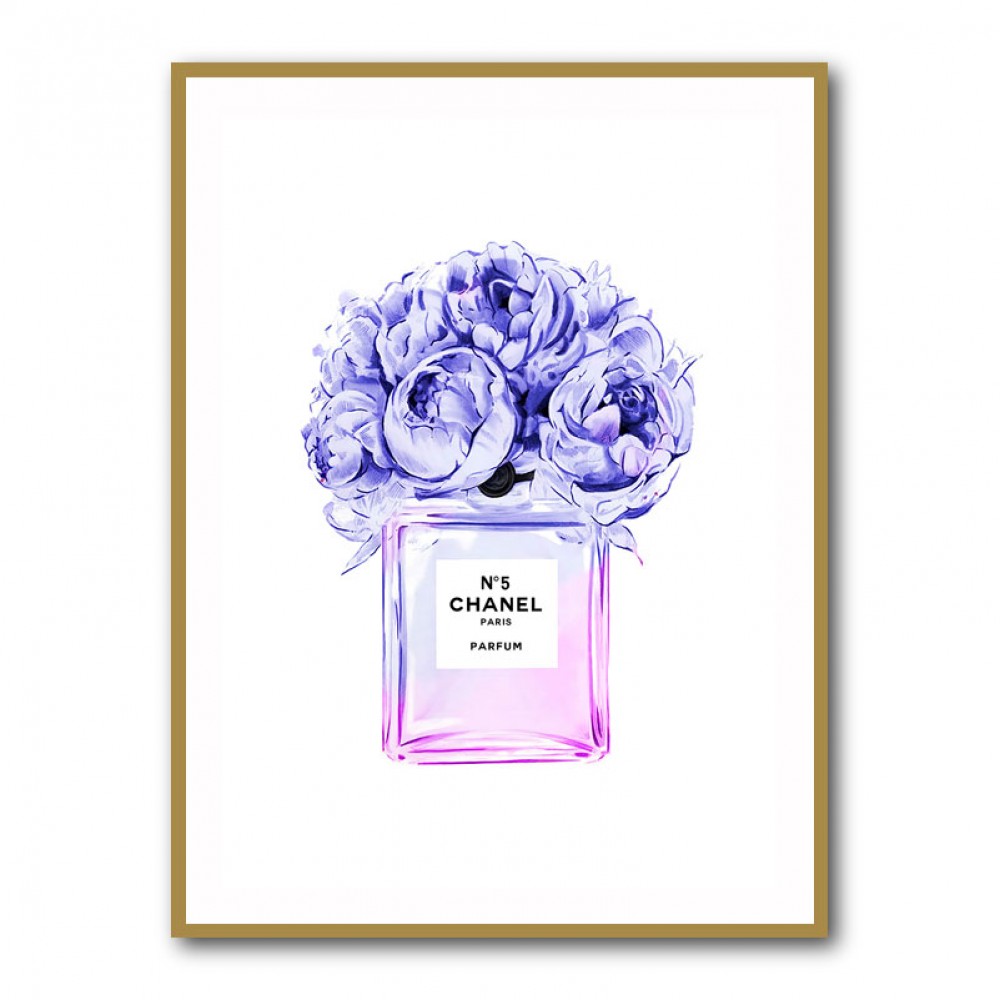 Chanel Violet Flower Perfume Bottle