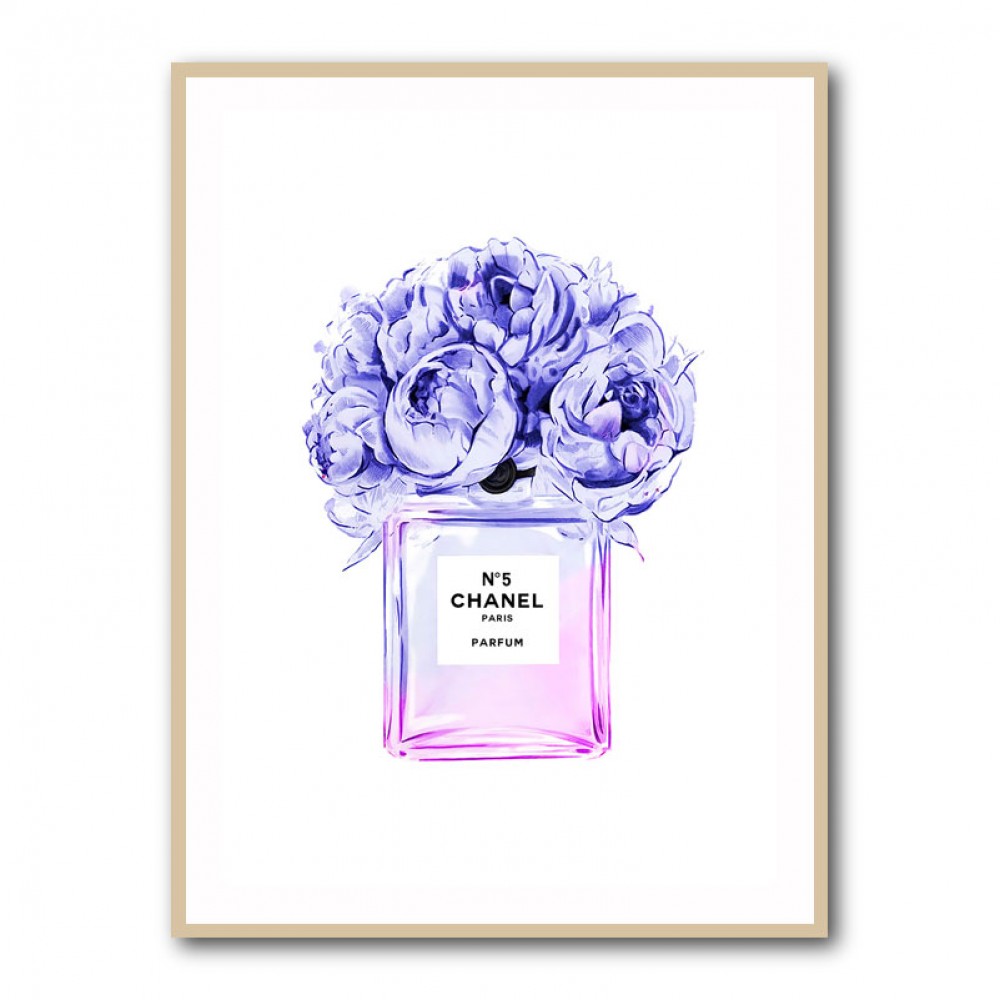 Chanel Violet Flower Perfume Bottle