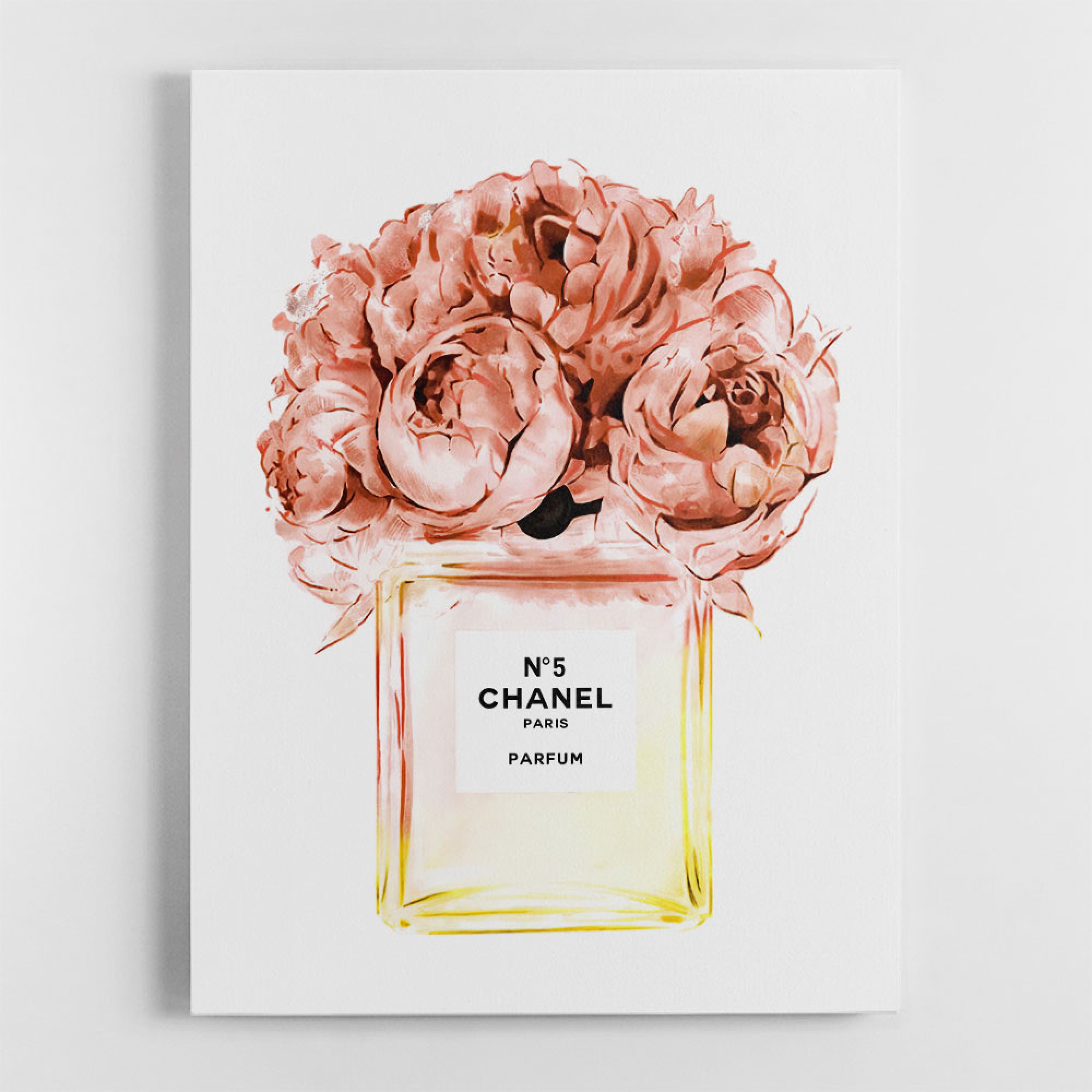 Chanel Orange Flower Perfume Bottle Wall Art