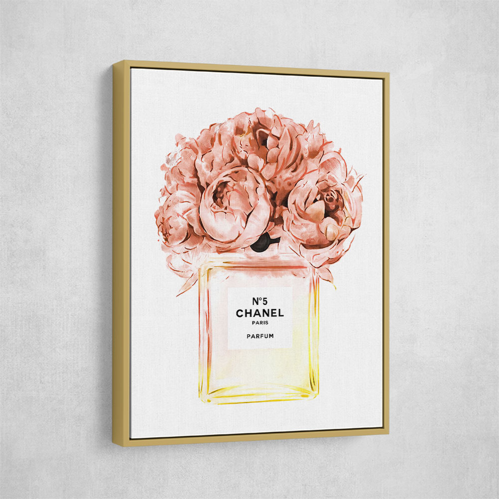 Chanel Orange Flower Perfume Bottle Wall Art