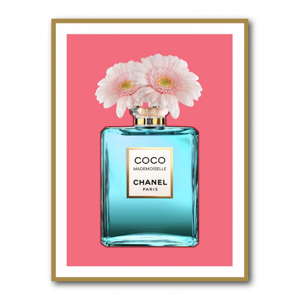 Blue Coco Chanel With Flowers