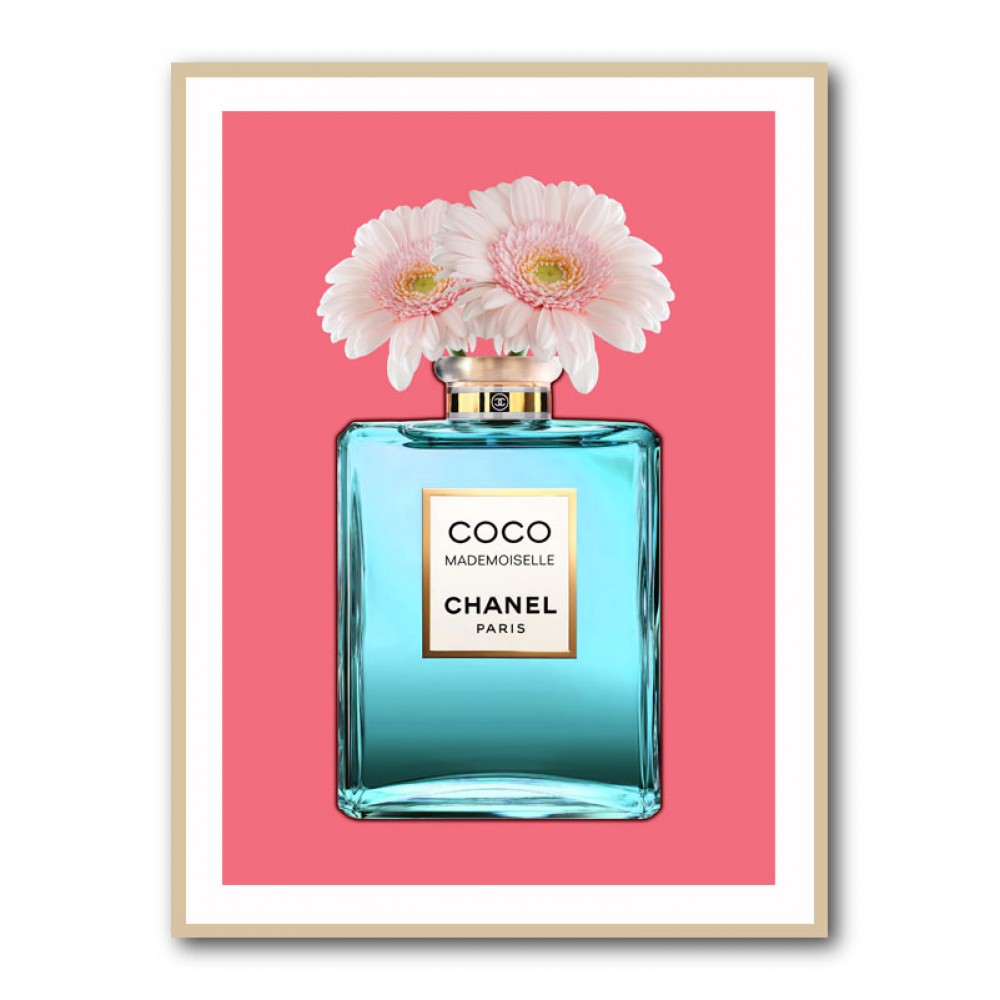 Blue Coco Chanel With Flowers