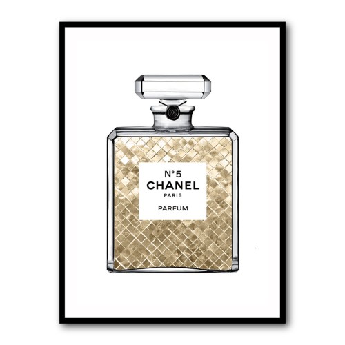 Chanel Violet Flower Perfume Bottle Wall Art