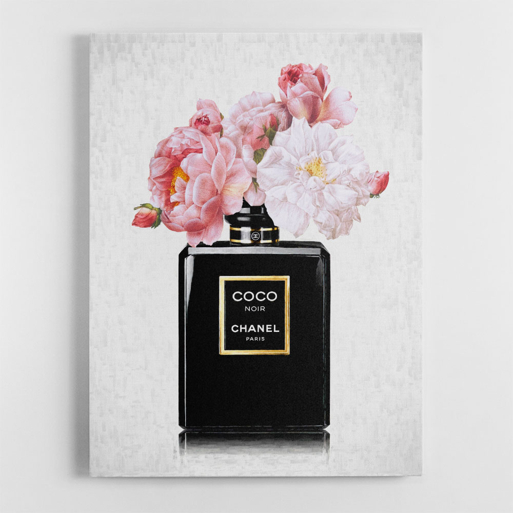 Chanel Coco Noir Flowers Wall Art