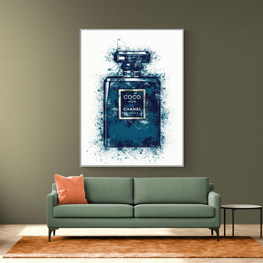 blue coco chanel canvas wall art