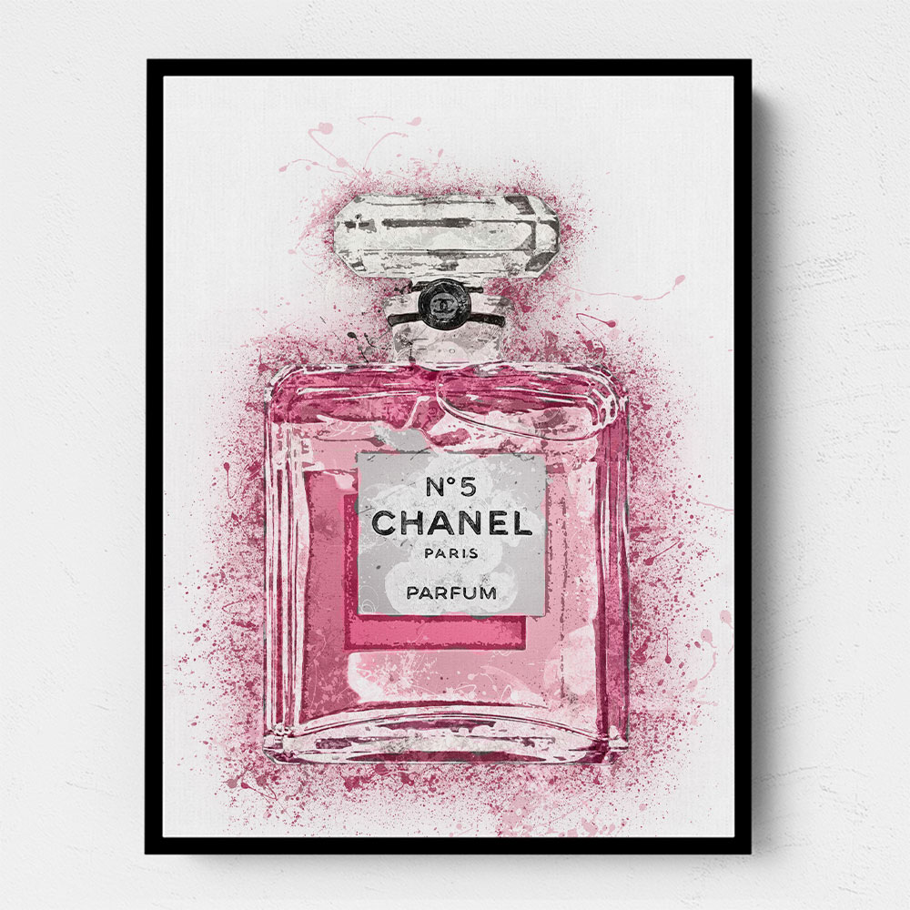 Chanel No 5 Pink Splatter Wall Art
