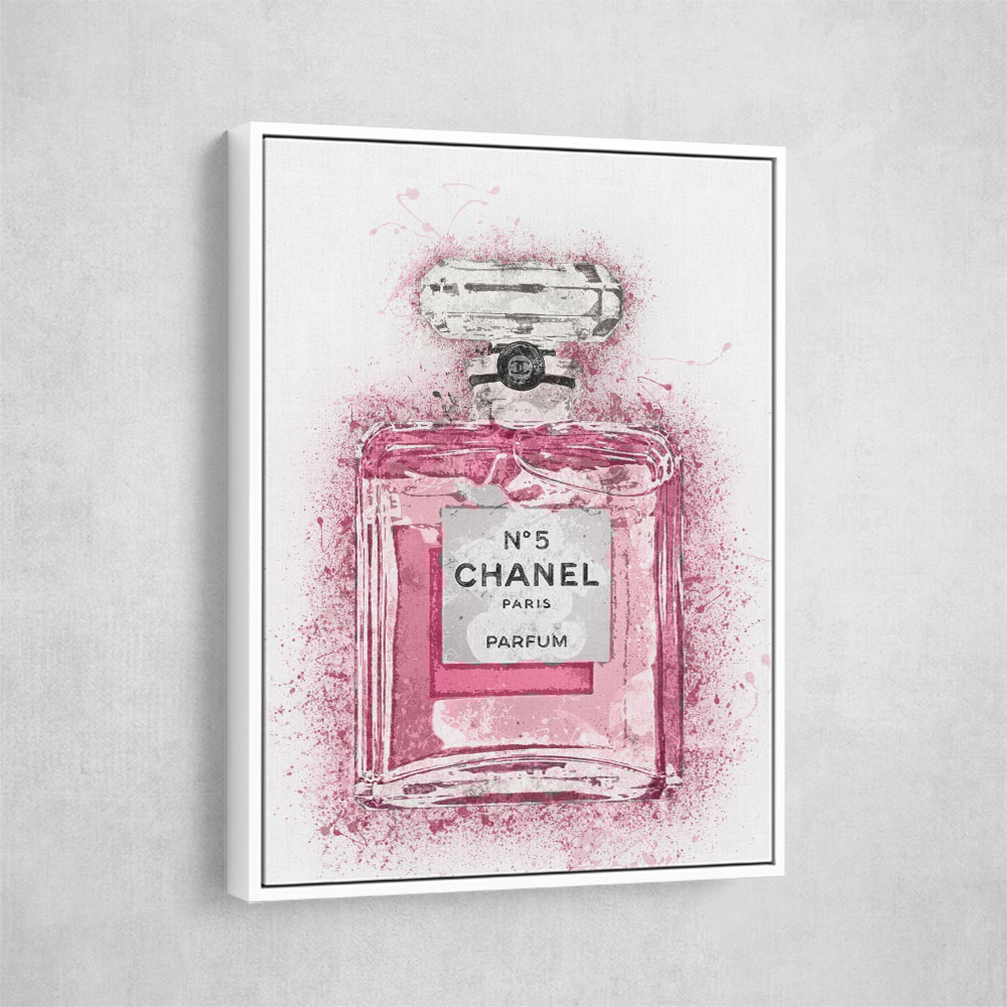 Chanel No 5 Pink Splatter Wall Art