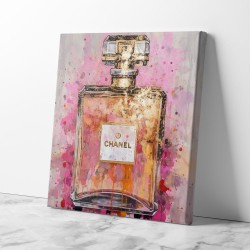 Chanel No5 Pink & Gold Abstract Perfume Bottle 