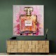 Chanel No5 Pink & Gold Abstract Perfume Bottle 