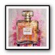 Chanel No5 Pink & Gold Abstract Perfume Bottle 