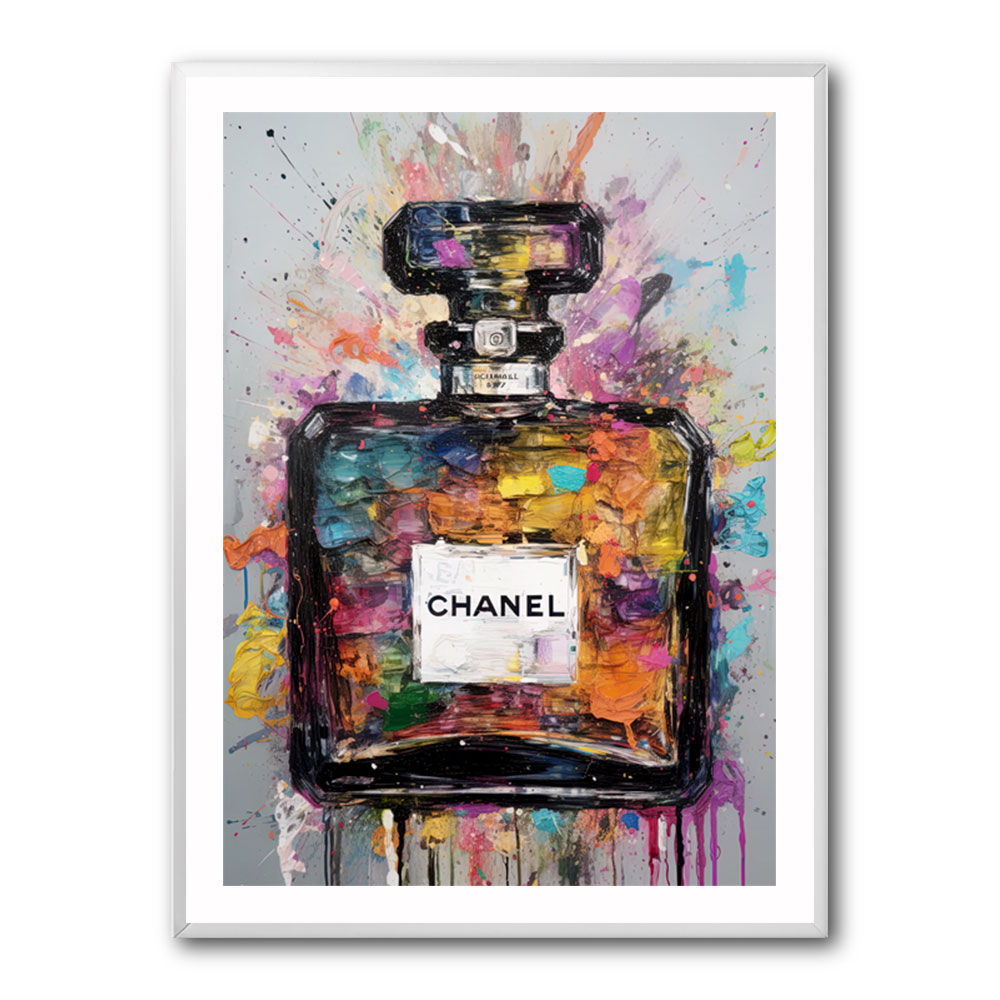 Coco Chanel Perfume Bottle Art Waterco - Canvas Artwork