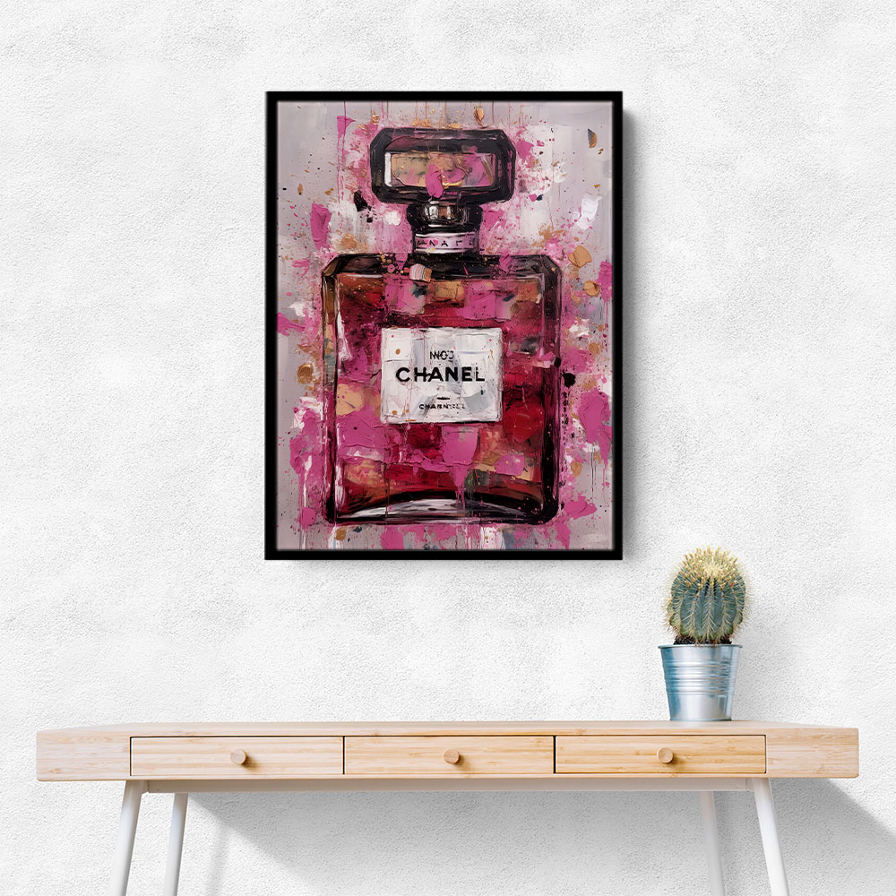 Chanel No 5 Perfume Bottle Pink Abstract Grunge