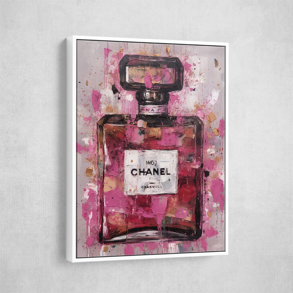 Chanel No 5 Perfume Bottle Pink Abstract Grunge