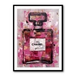 Chanel No 5 Perfume Bottle Pink Abstract Grunge