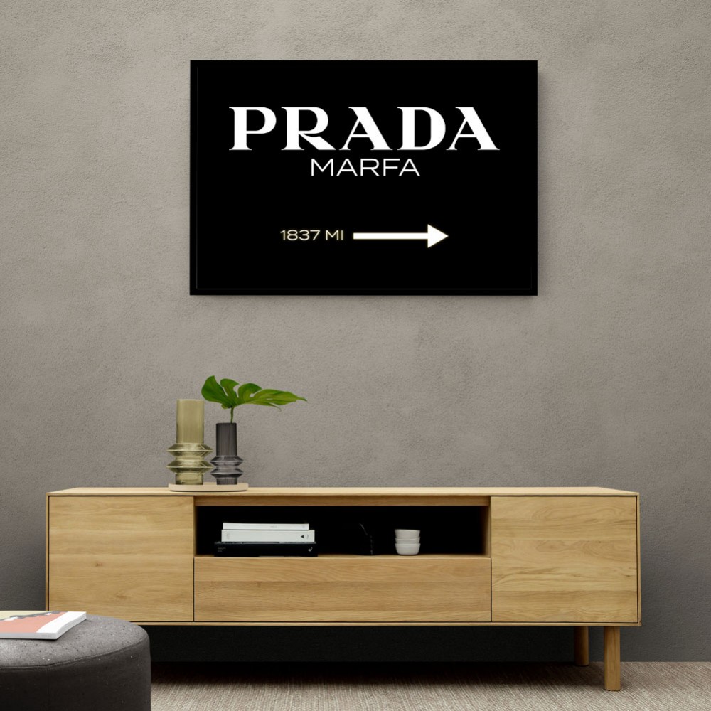 Prada Marfa Black & White Sign