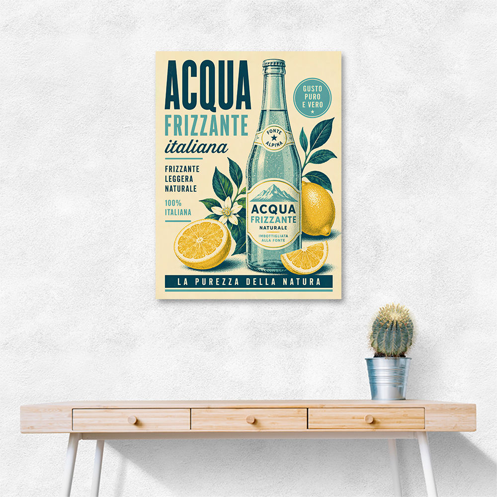 Acqua Frizzante Italiana Soft Drink Vintage Art Print