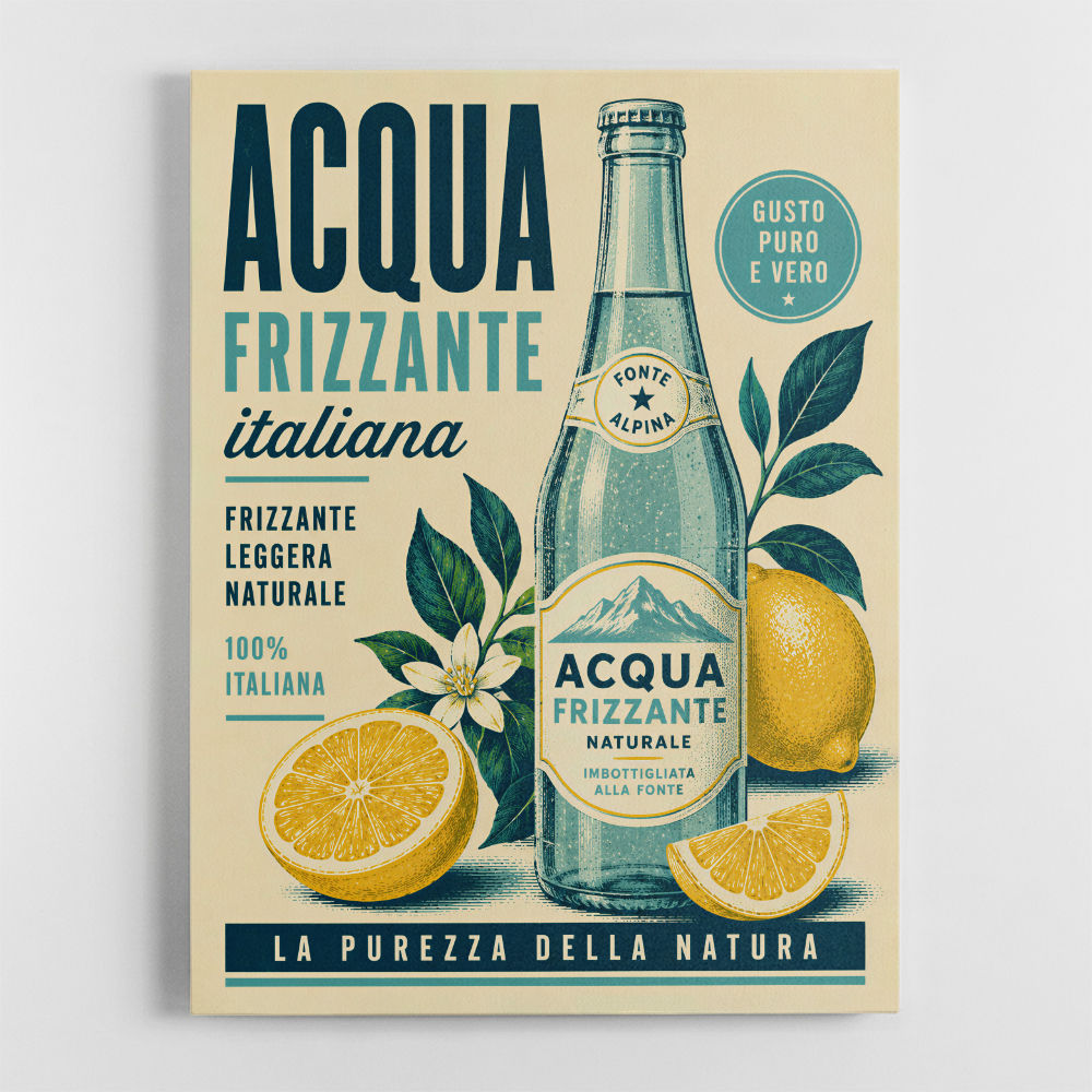 Acqua Frizzante Italiana Soft Drink Vintage Art Print