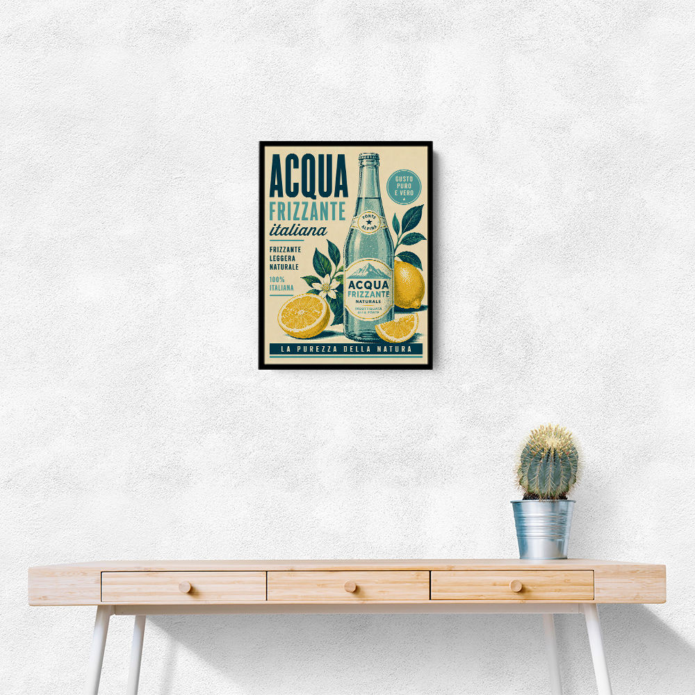 Acqua Frizzante Italiana Soft Drink Vintage Art Print