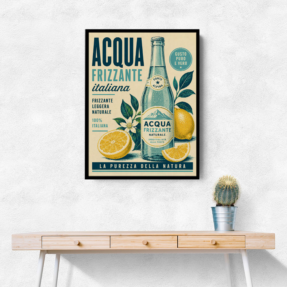 Acqua Frizzante Italiana Soft Drink Vintage Art Print