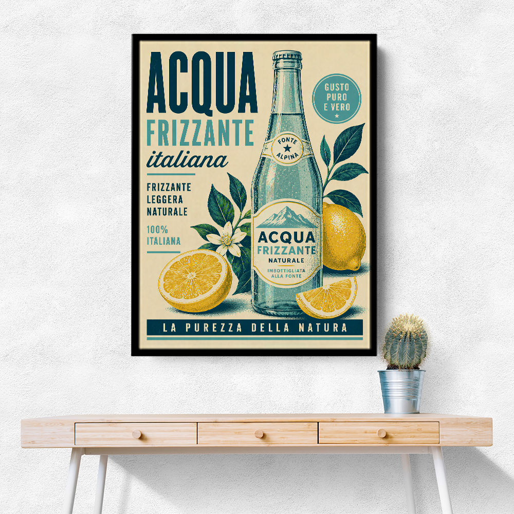Acqua Frizzante Italiana Soft Drink Vintage Art Print