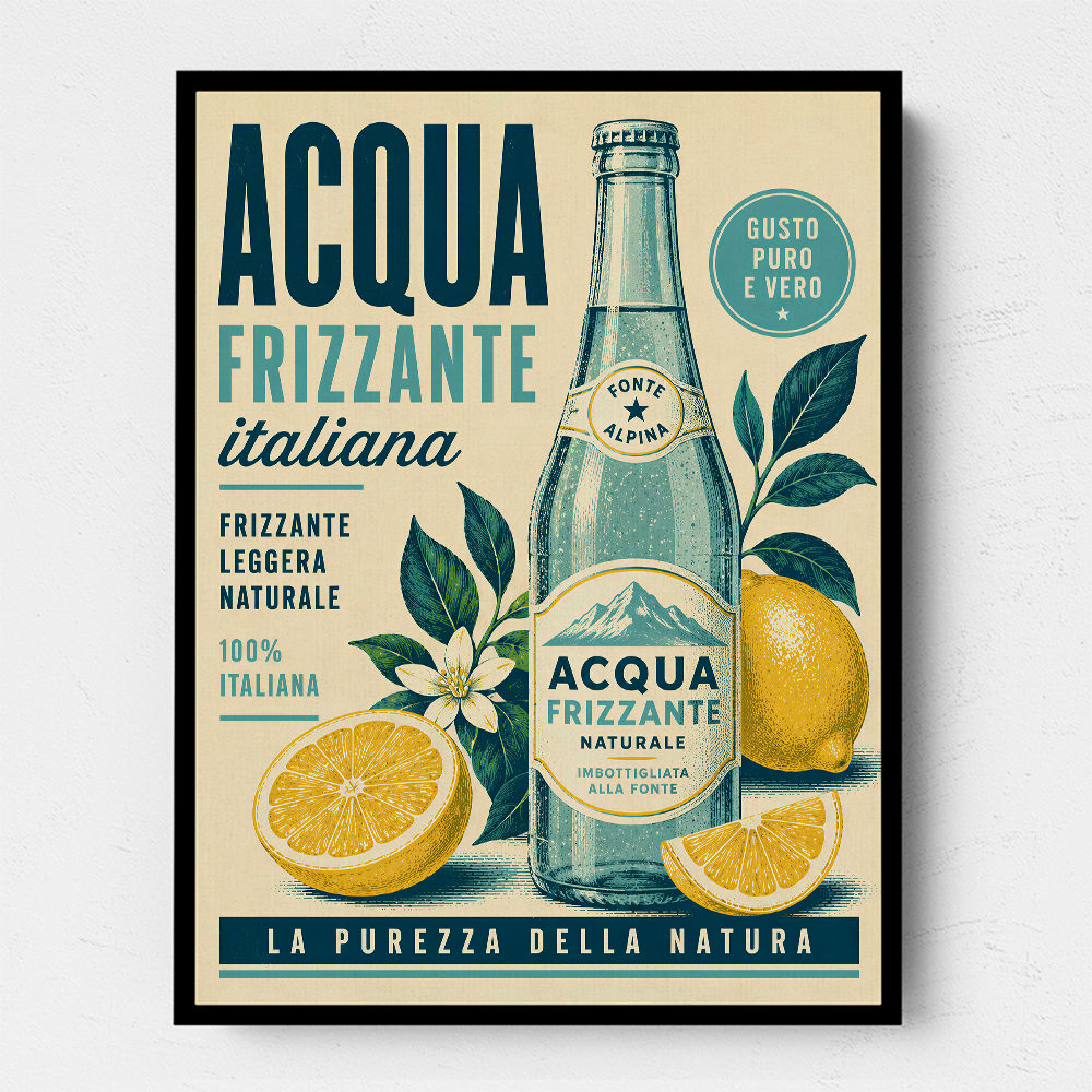 Acqua Frizzante Italiana Soft Drink Vintage Art Print