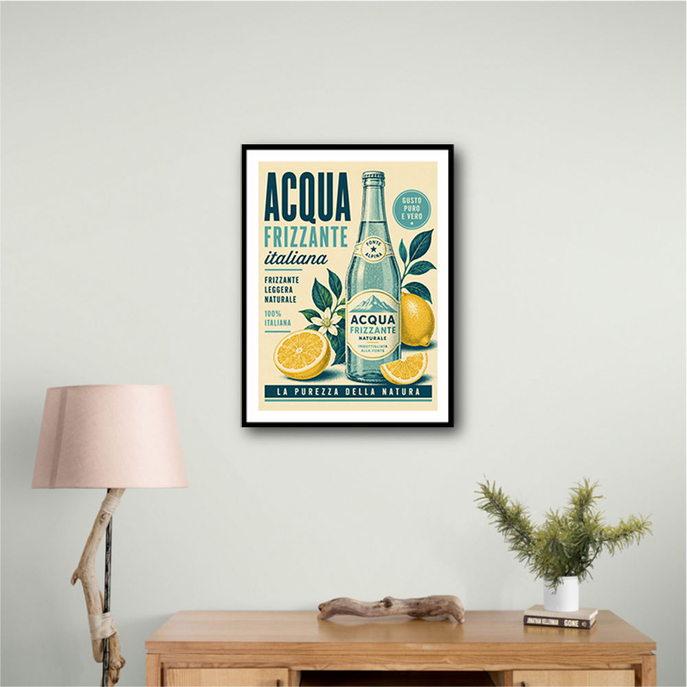 Acqua Frizzante Italiana Soft Drink Vintage Art Print