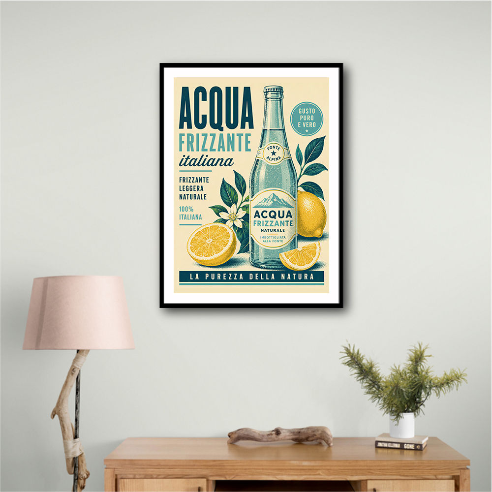 Acqua Frizzante Italiana Soft Drink Vintage Art Print
