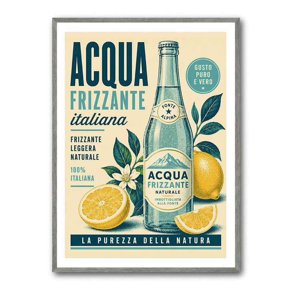 Acqua Frizzante Italiana Soft Drink Vintage Art Print