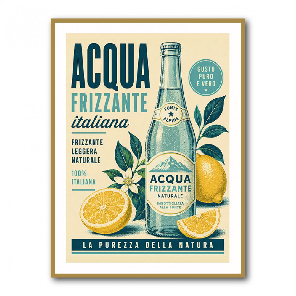Acqua Frizzante Italiana Soft Drink Vintage Art Print