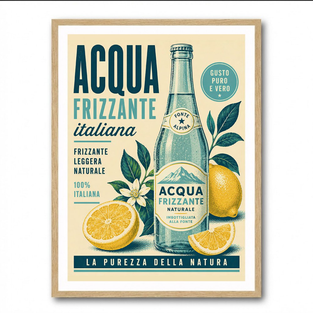 Acqua Frizzante Italiana Soft Drink Vintage Art Print