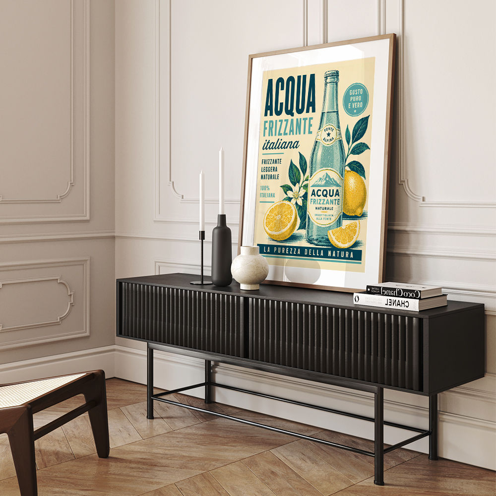 Acqua Frizzante Italiana Soft Drink Vintage Art Print