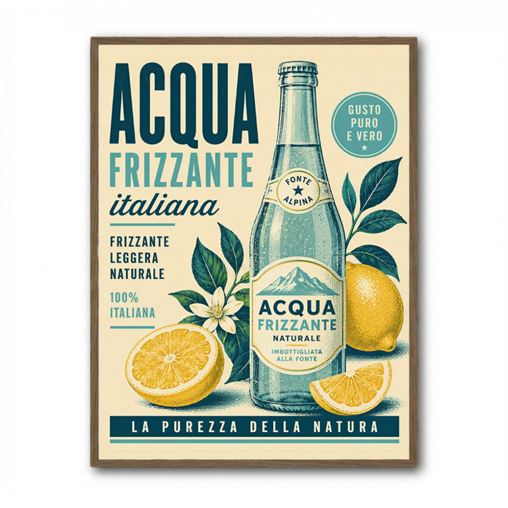 Acqua Frizzante Italiana Soft Drink Vintage Art Print