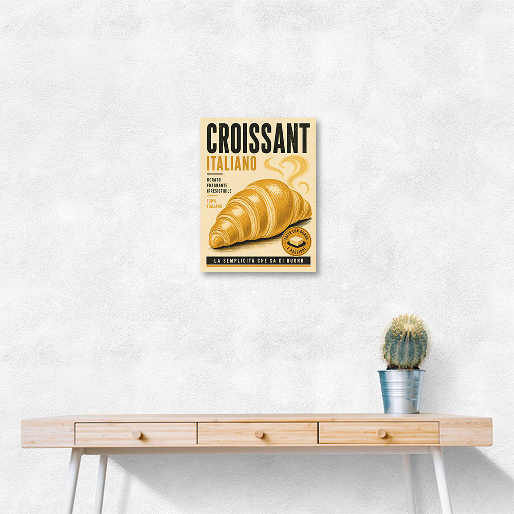 Croissant Italian Food Poster Wall Art
