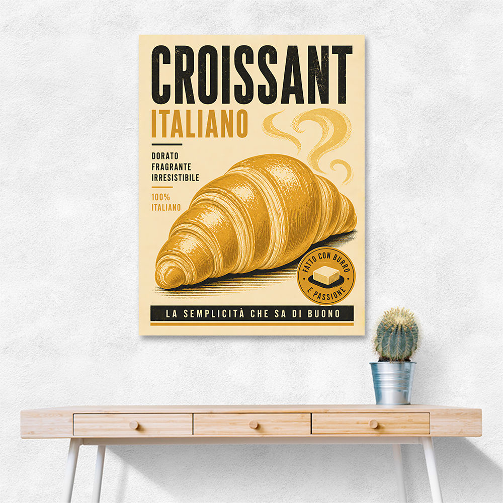 Croissant Italian Food Poster Wall Art