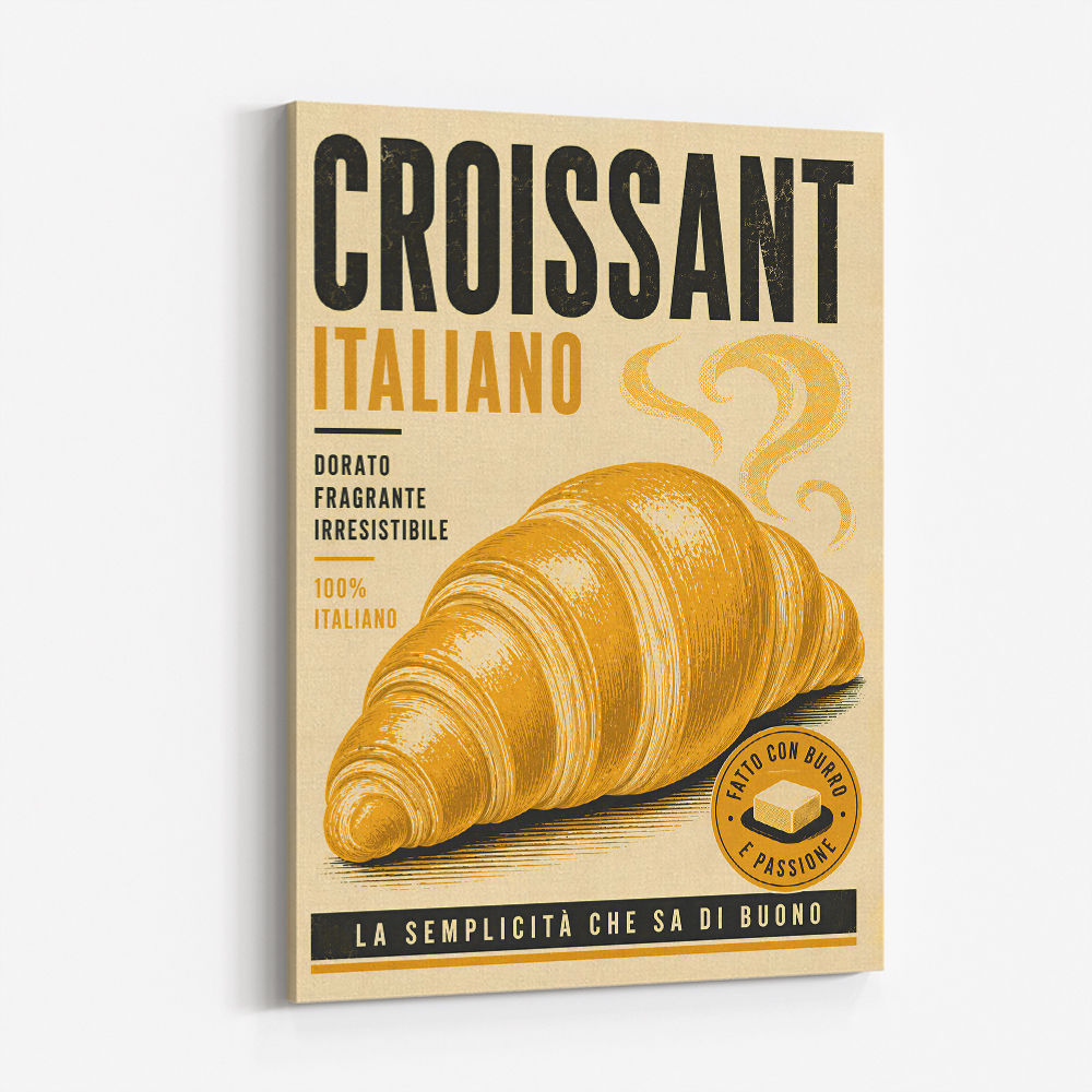 Croissant Italian Food Poster Wall Art