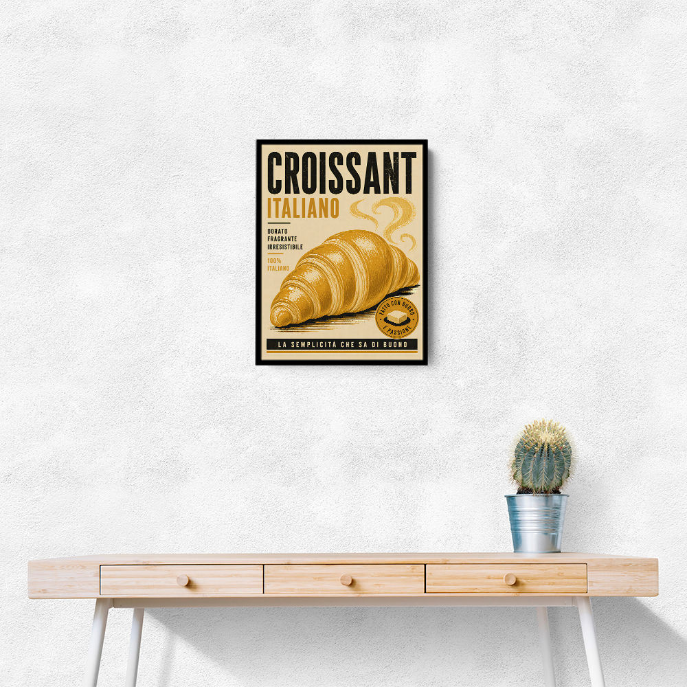 Croissant Italian Food Poster Wall Art