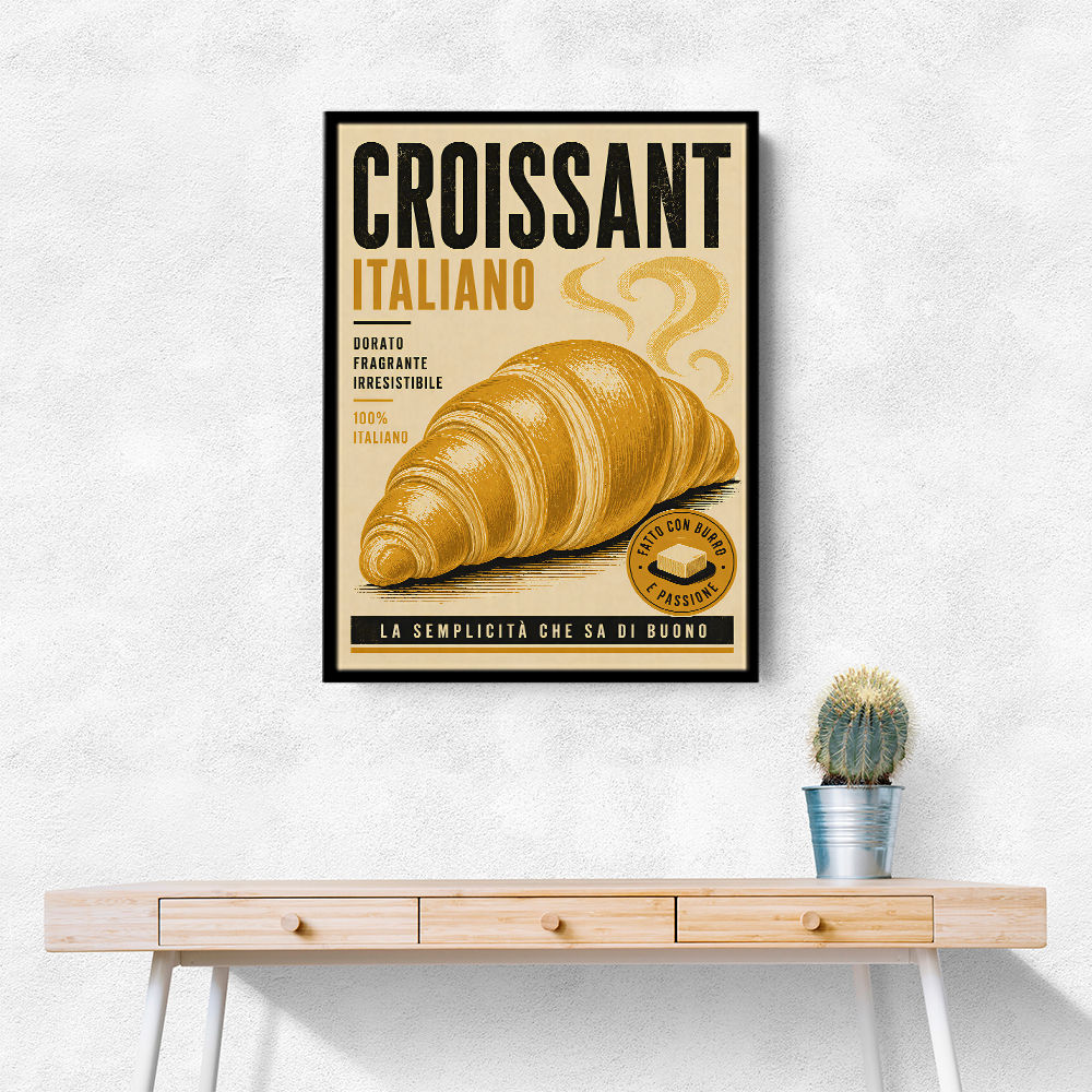Croissant Italian Food Poster Wall Art