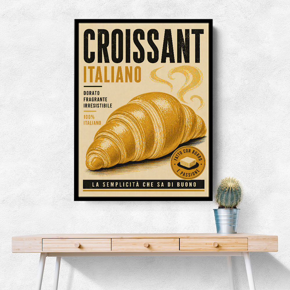 Croissant Italian Food Poster Wall Art