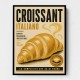 Croissant Italian Food Poster Wall Art