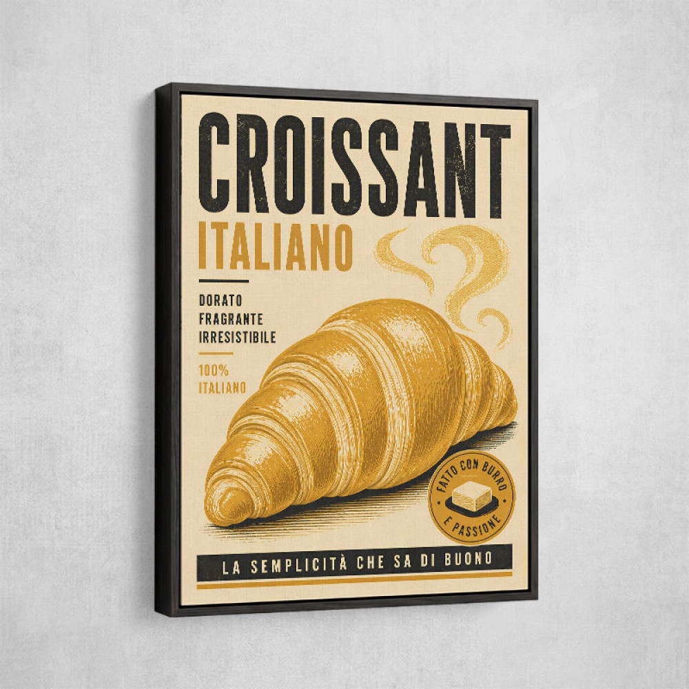 Croissant Italian Food Poster Wall Art