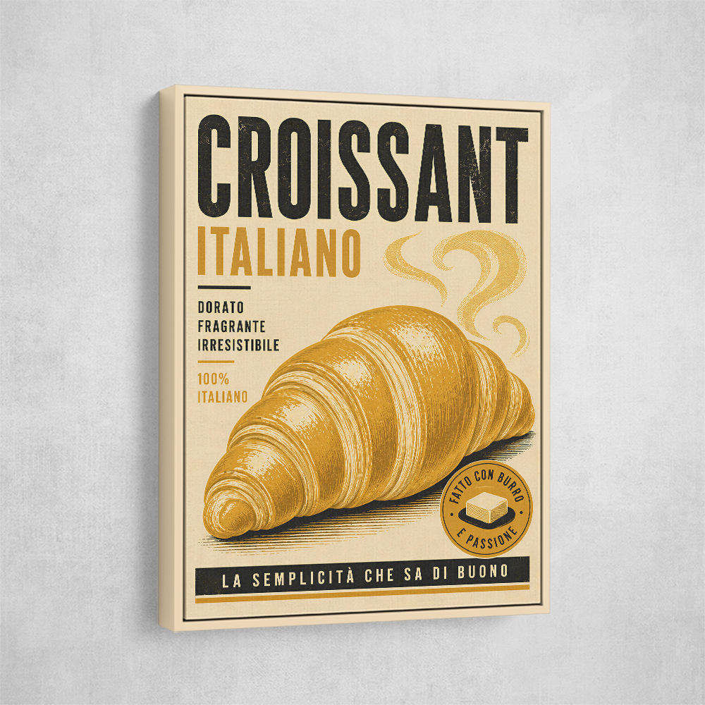 Croissant Italian Food Poster Wall Art