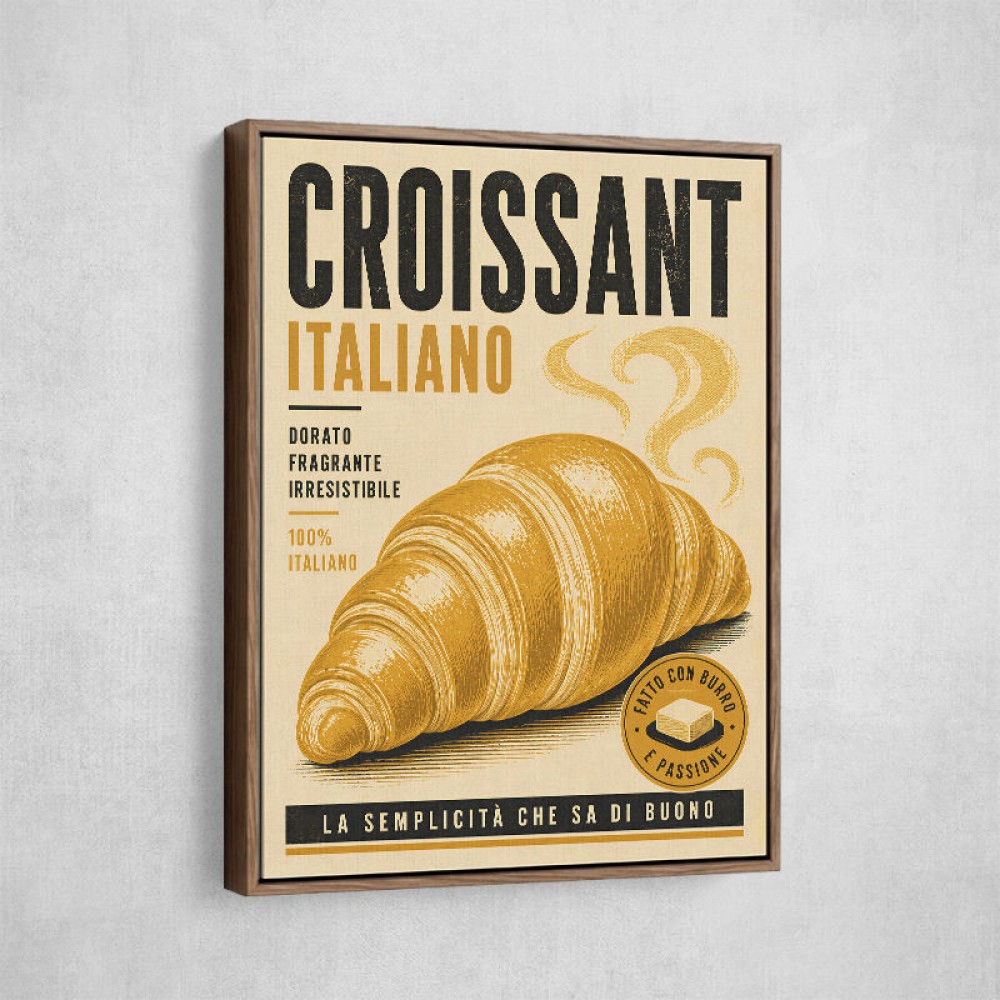 Croissant Italian Food Poster Wall Art
