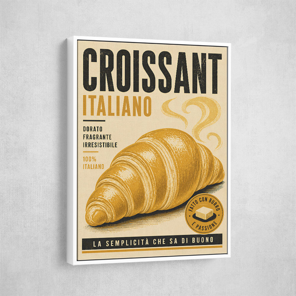 Croissant Italian Food Poster Wall Art