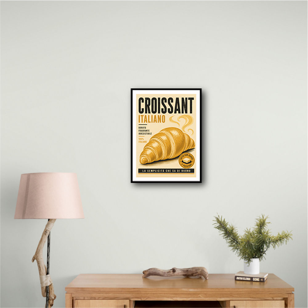 Croissant Italian Food Poster Wall Art