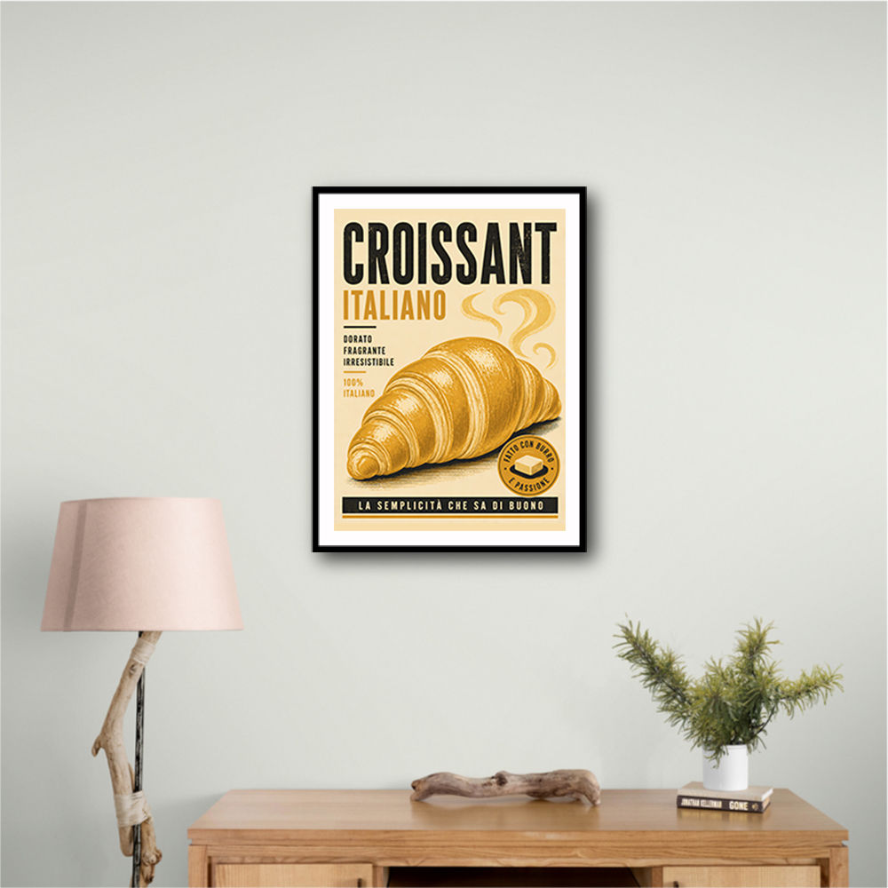 Croissant Italian Food Poster Wall Art