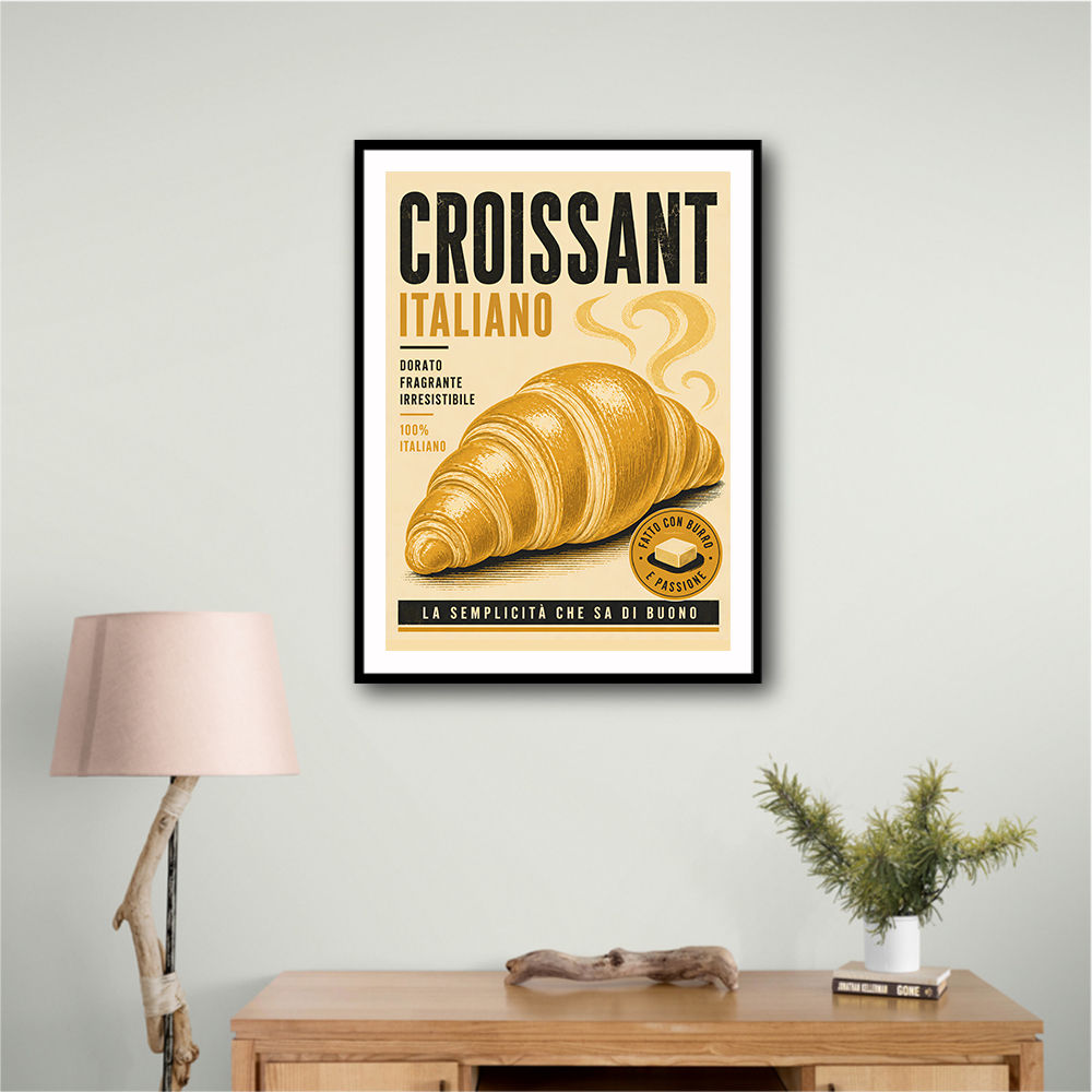 Croissant Italian Food Poster Wall Art