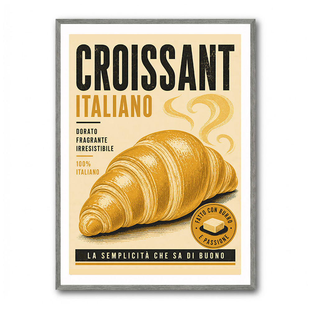 Croissant Italian Food Poster Wall Art